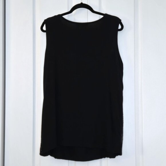 Jeanne Beker Sequined Party Top | Black Sparkle Top| Holiday Statement - Picture 3 of 8